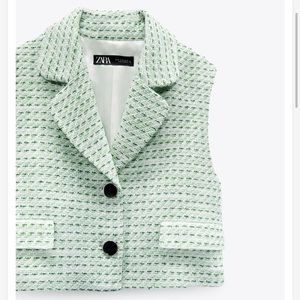 Short textured waistcoat shirt ZARA